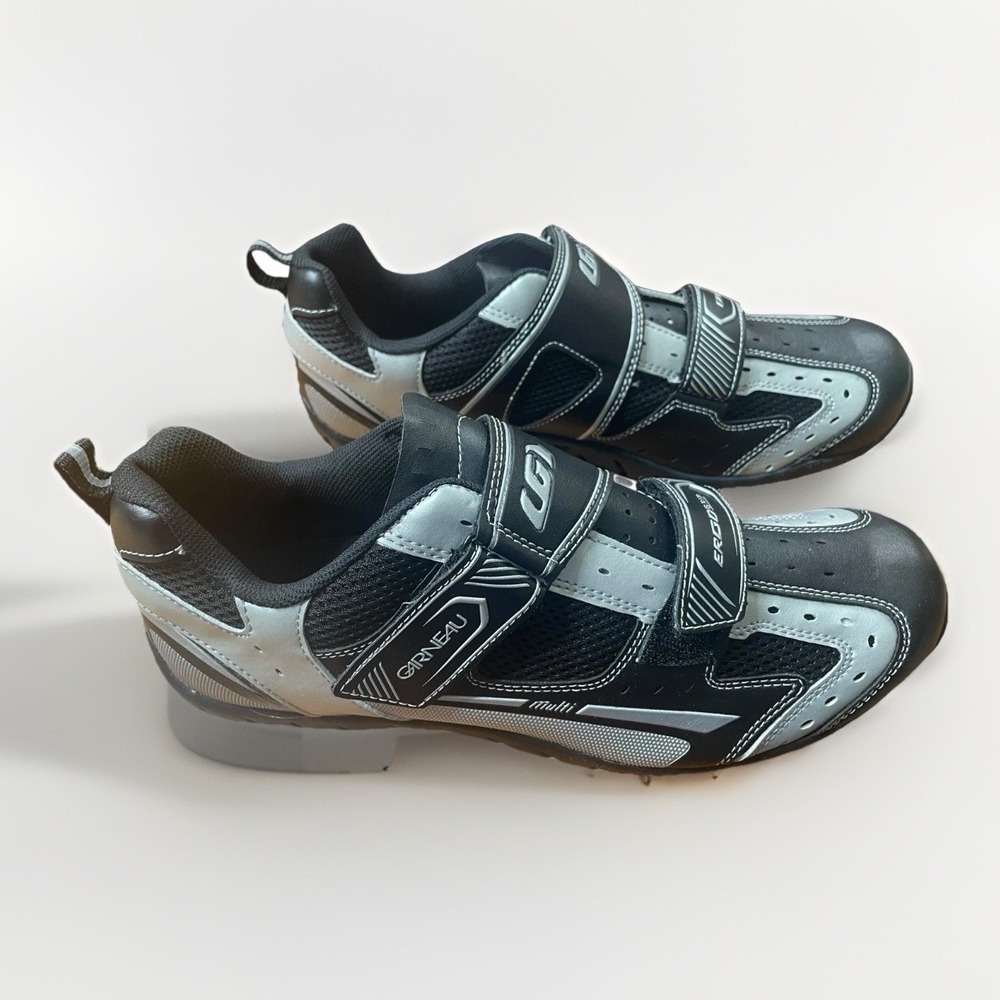 Louis Garneau Men's Cycling Shoes Black Silver US 13 New